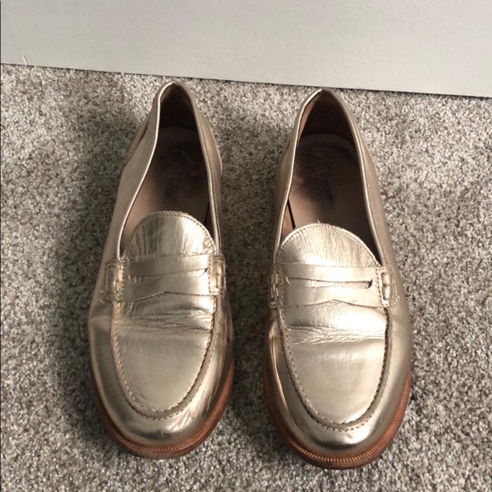Jcrew gold loafer